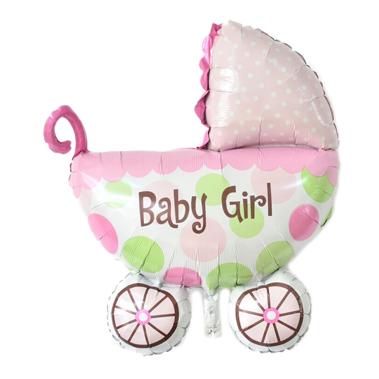 Folienballon - Babywagen - Baby Girl - mit Stick - 25 cm