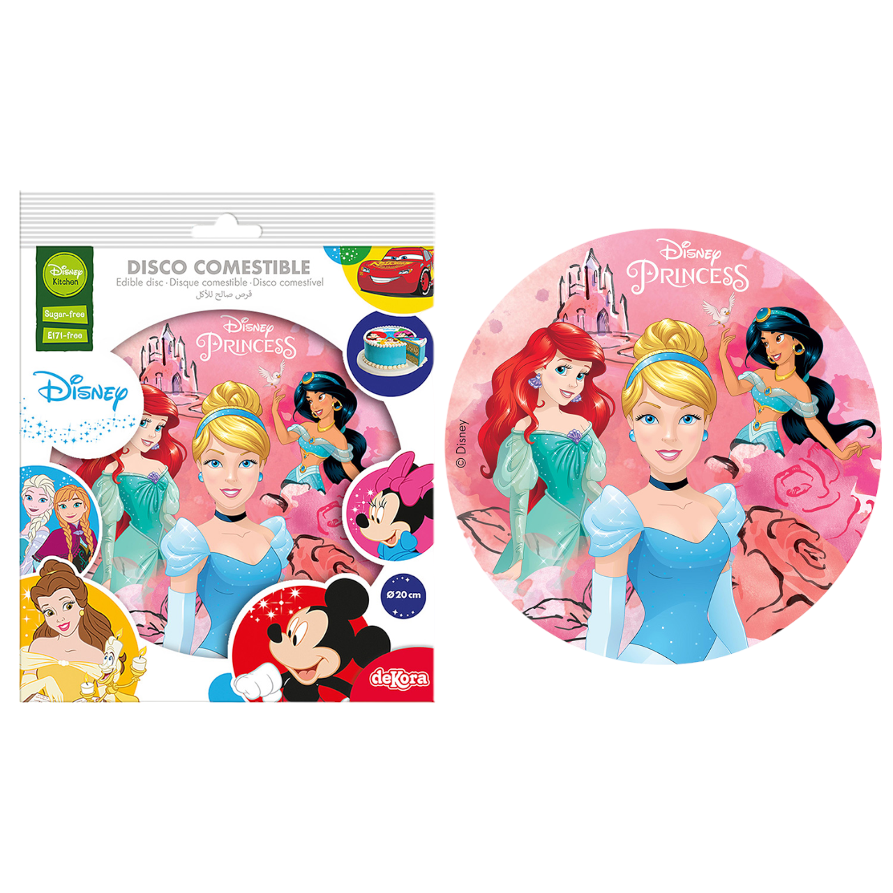 Tortenaufleger rund - Disney Prinzessinen - 20 cm - Dekora